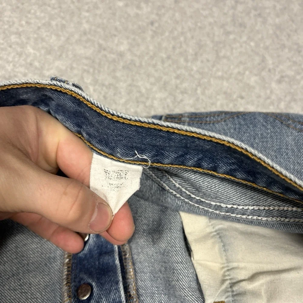 Vintage Levis Jeans Mens 34x28 Blue 501xx Straight Button Fly 90s Raw Hem Light